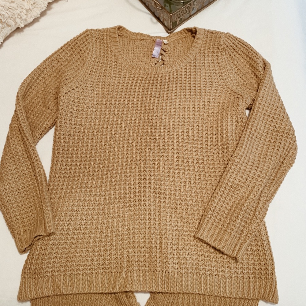 Mustard Braided Knit Sweater